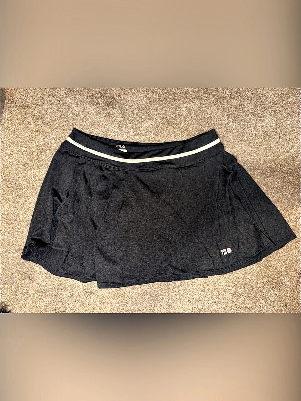 FILA Woven Pleated Tennis Skort Black Size Large